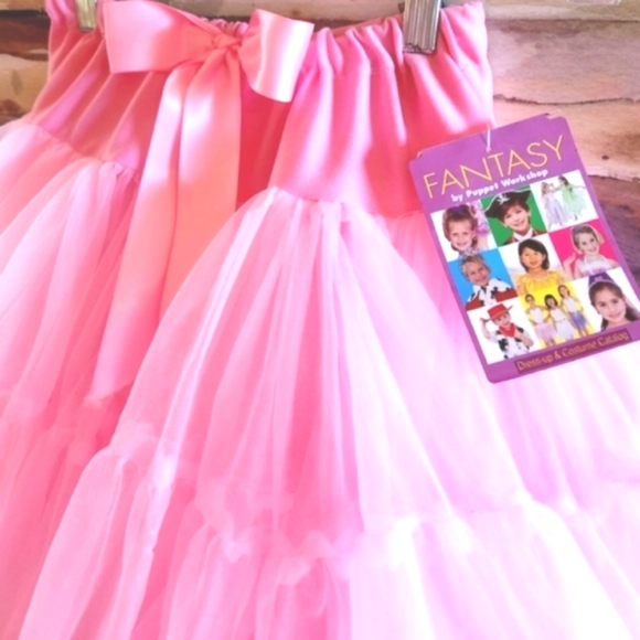 DANCE Pink Gym TUTU PUPPET WORKSHOP Barbie Rose Satin Elastic Tulle Slip Skirt S - Picture 4 of 16